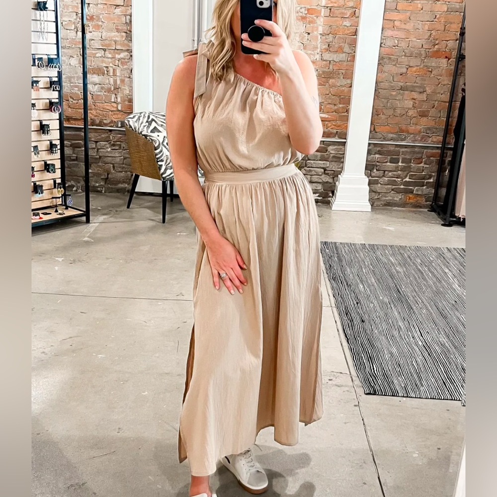 One Shoulder Maxi Skirt Set
